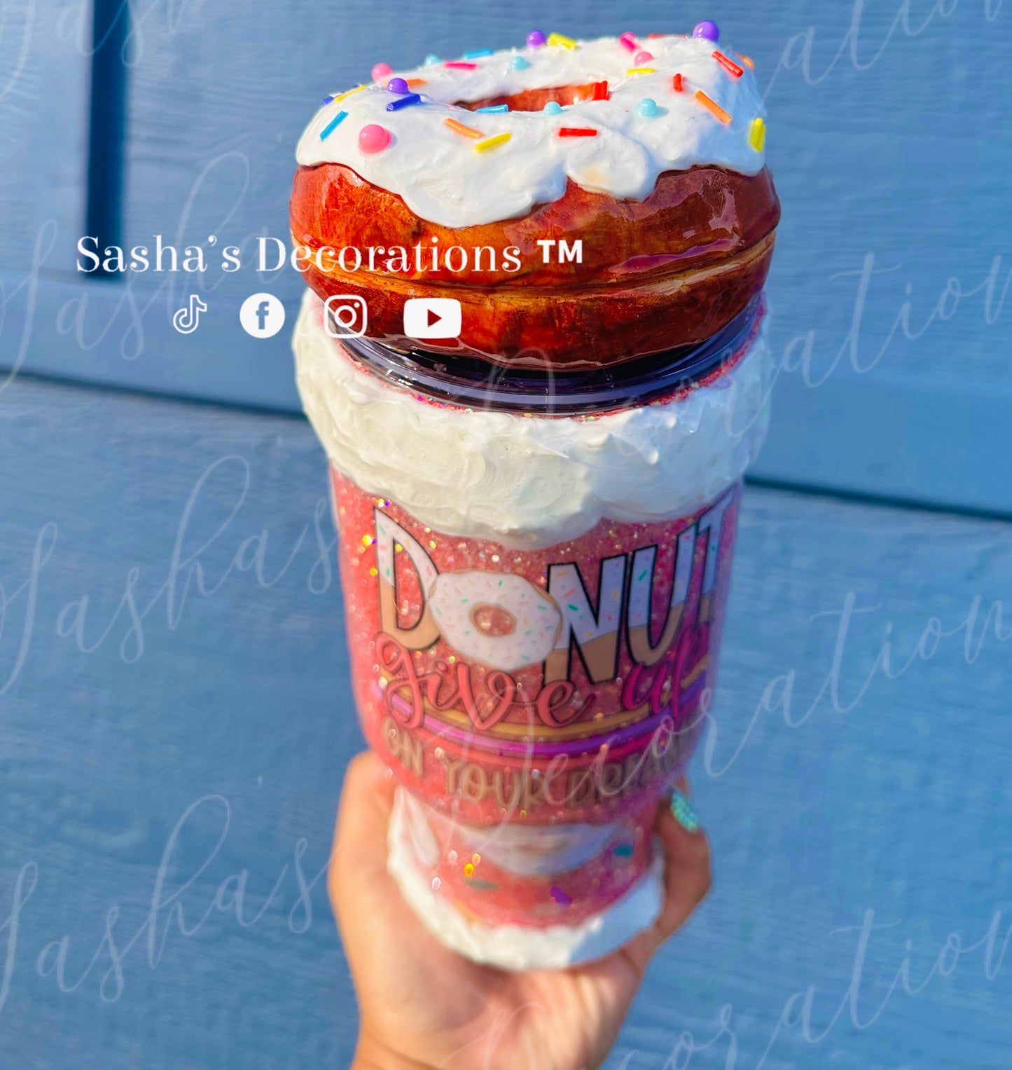 Donut Give up on your dreams tumbler cup