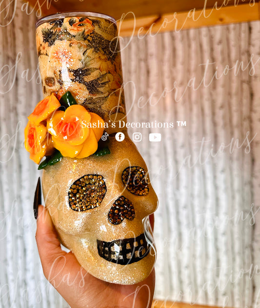 A Floral Skull tumbler