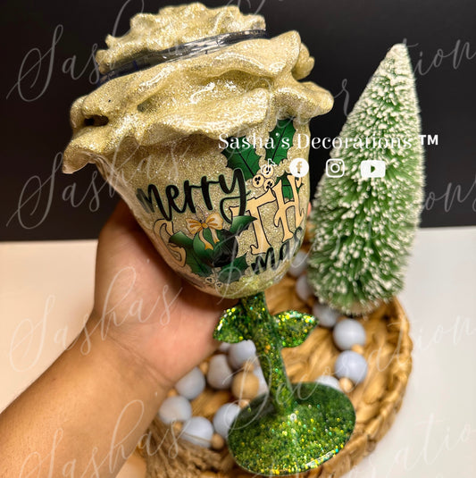 Spooky Christmas 3D Rose Tumbler