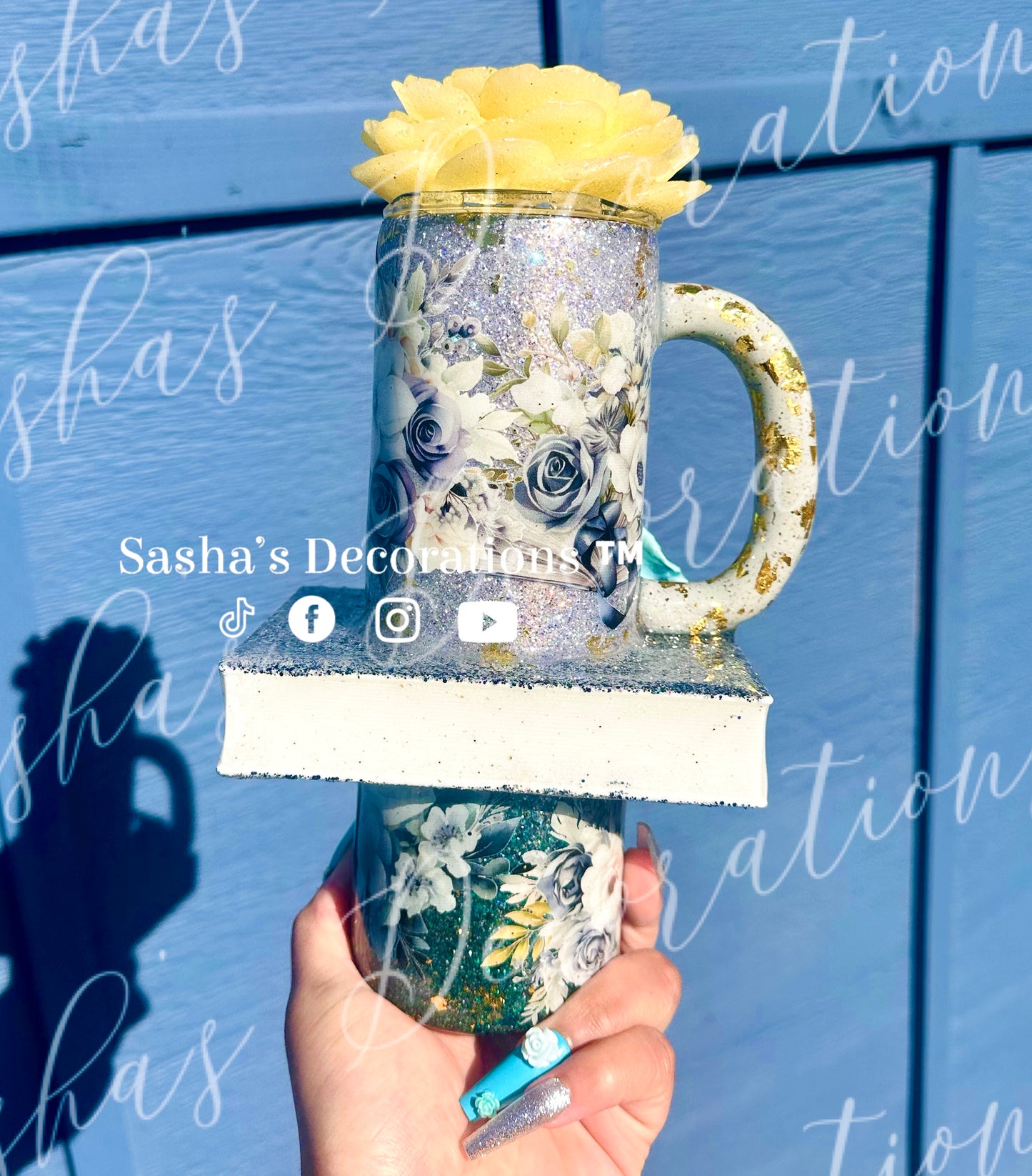 Floral book tumbler