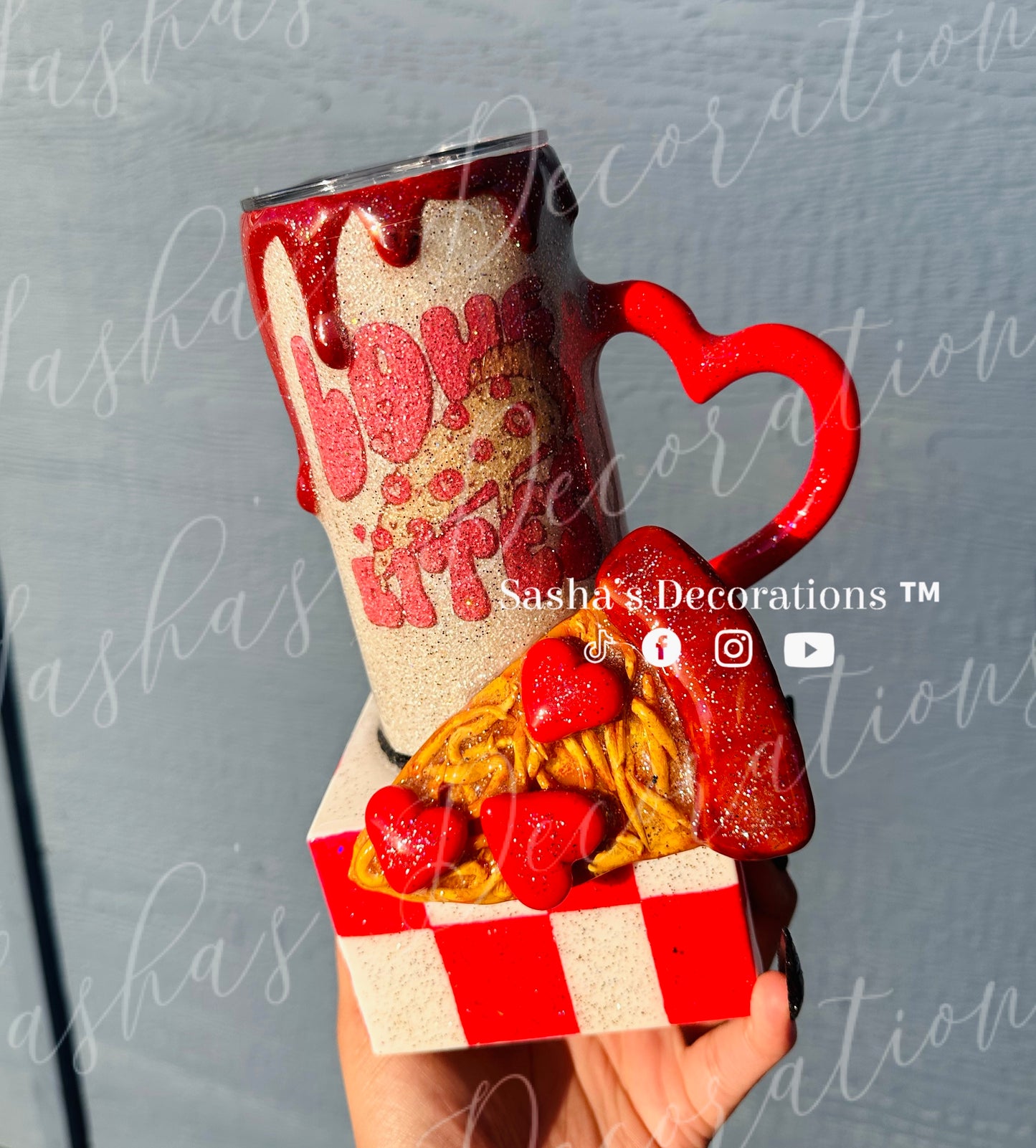 3D Pizza Love Bites Tumbler Cup