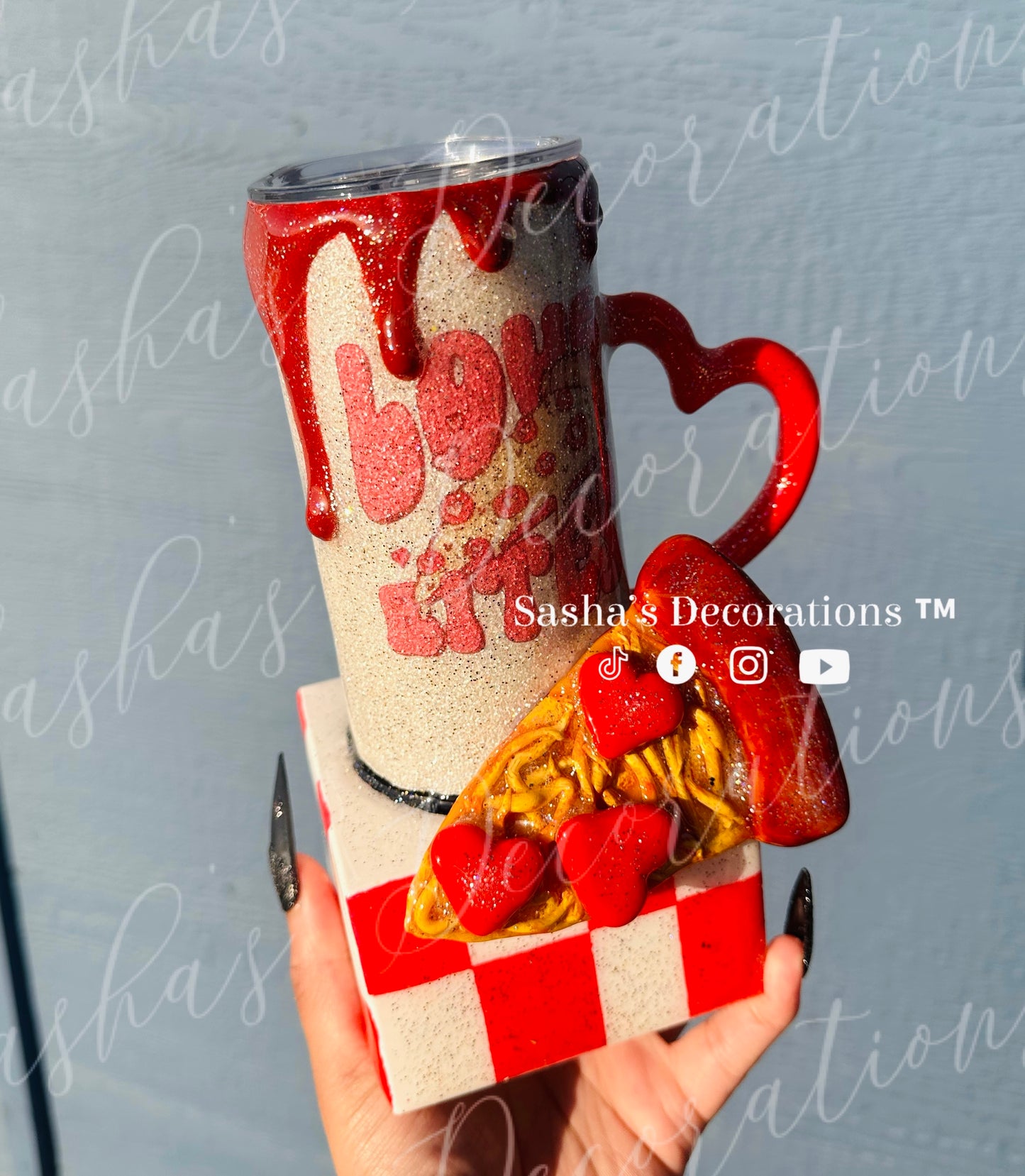 3D Pizza Love Bites Tumbler Cup