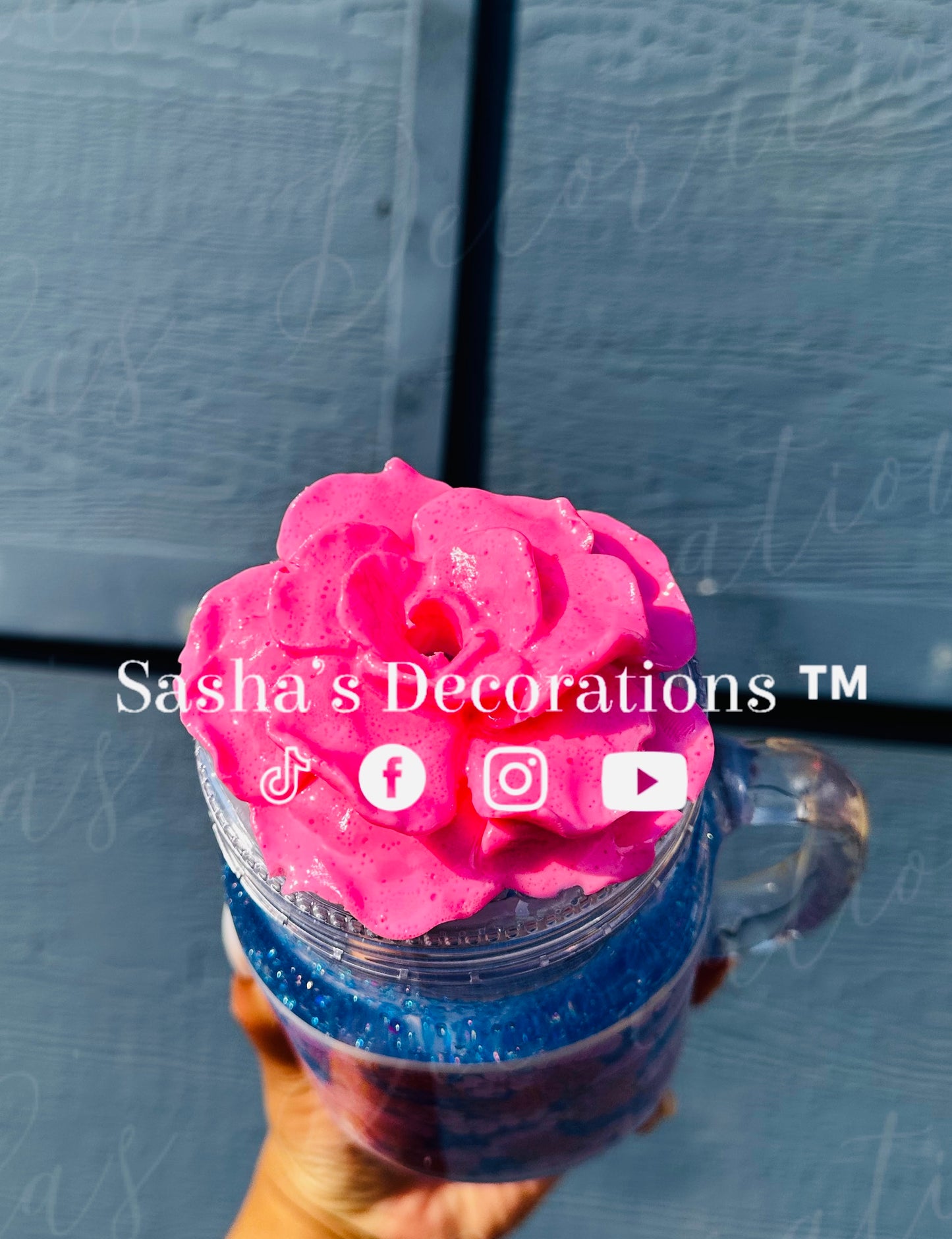 Floral Jellyfish Snow Globe Tumbler Cup