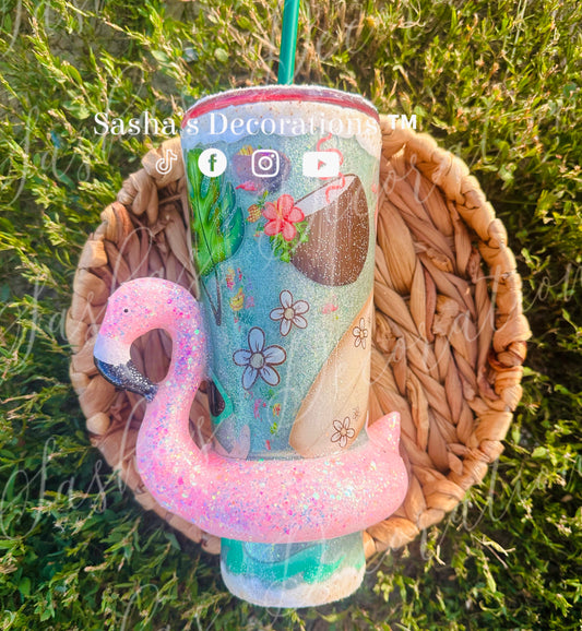 Flamingo Snowglobe Tumbler