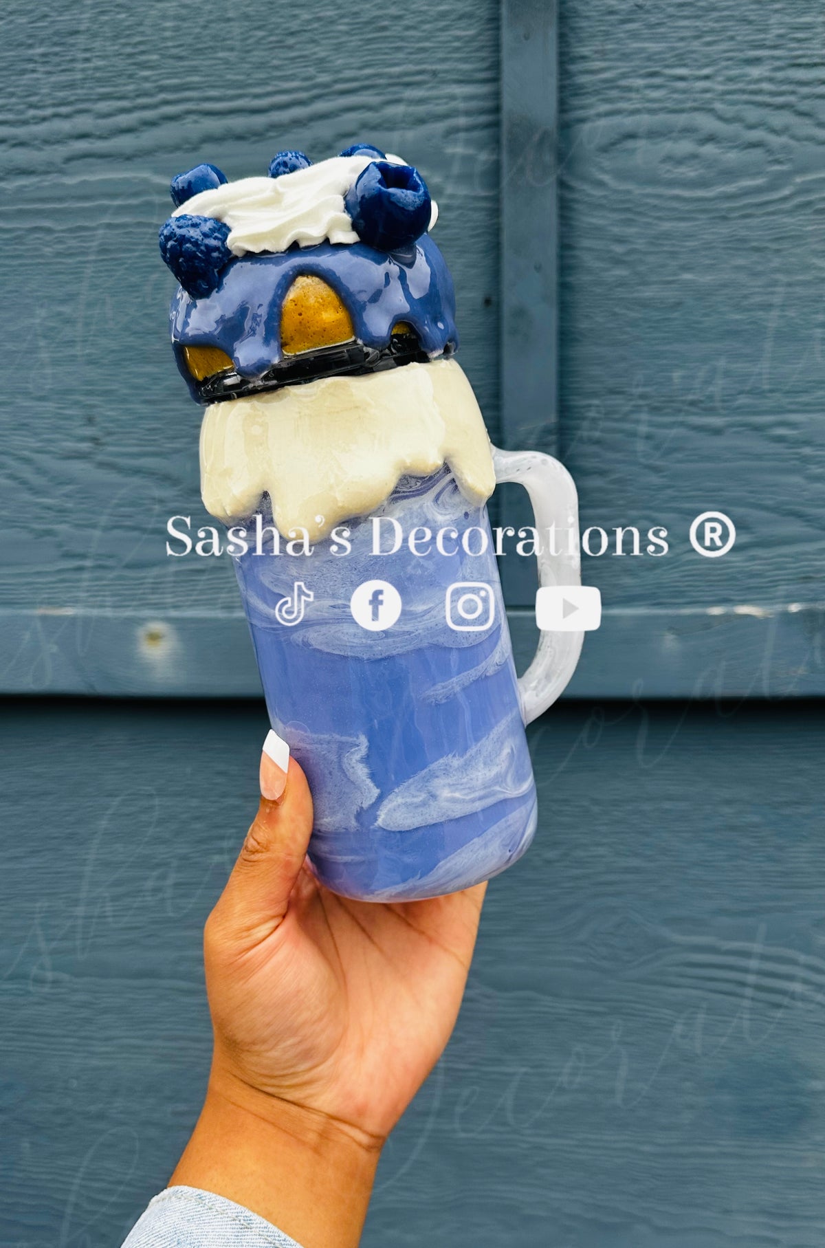 Blueberry Donut Snow Globe Cup