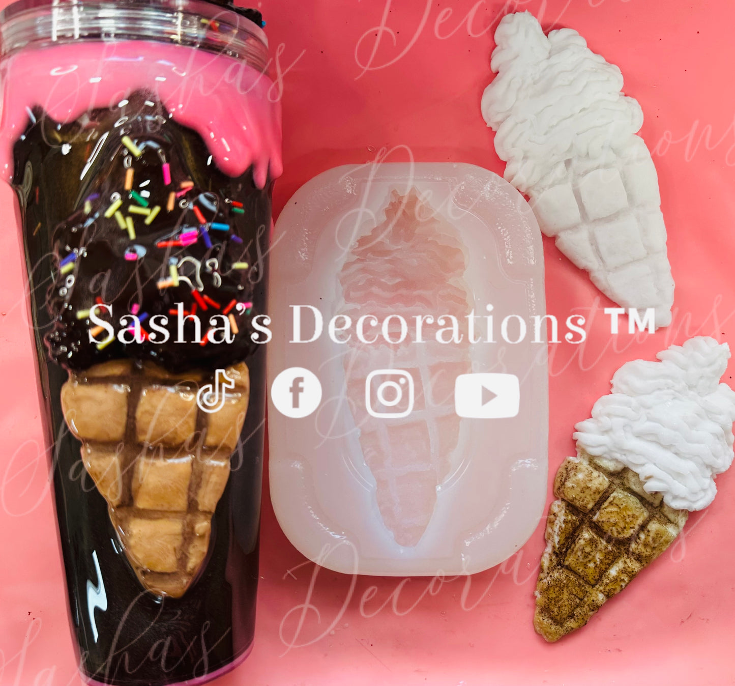 Soft Served 3D Flatback Ice Cream Cone Mold PREORDER