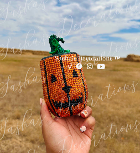 3D Rhinestone Pumpkin Wine Tumbler