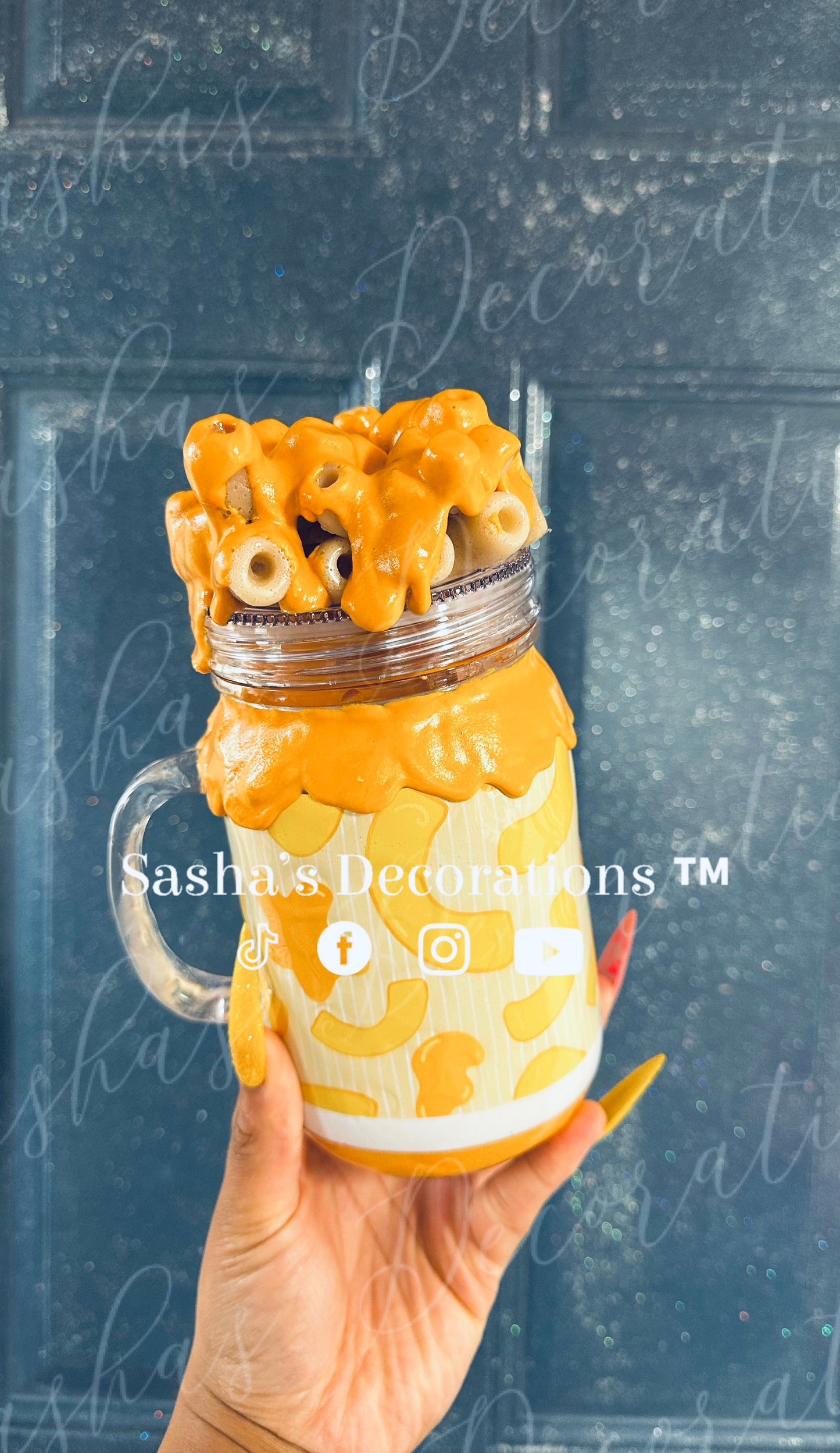 Cheesy Noodles Snow Globe Tumbler Cup