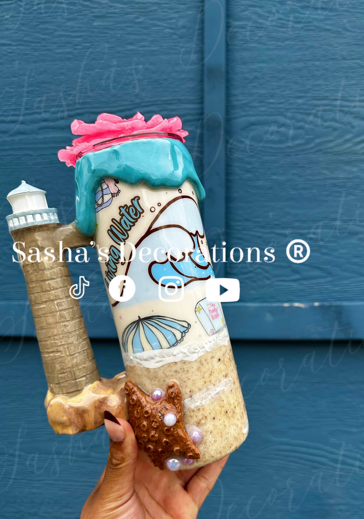Living Water 3D Beach Tumbler Cup