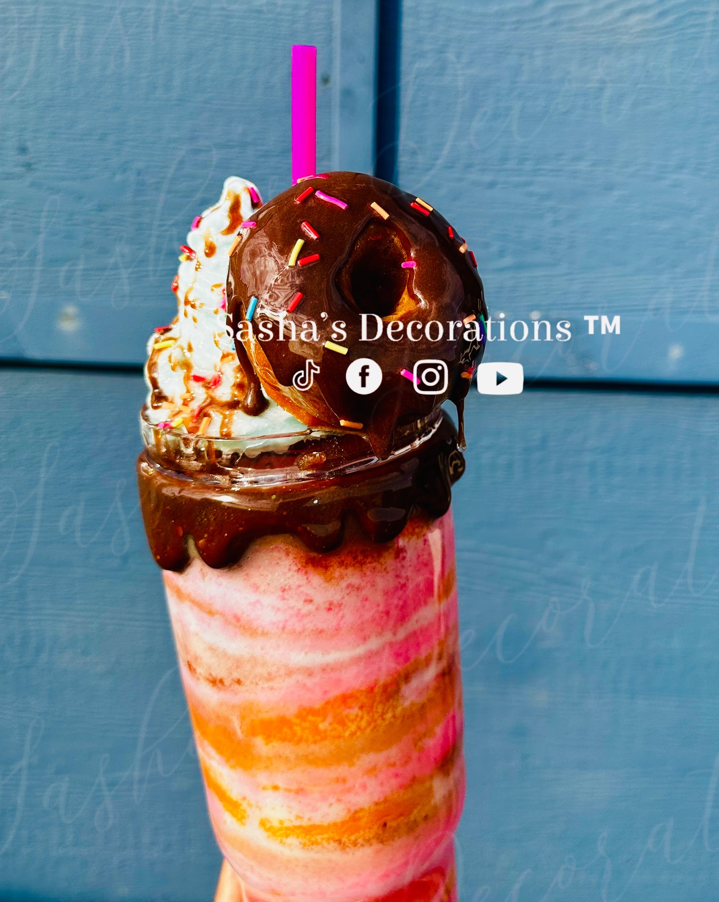 Chocolate Whipped Donut Swirl Snow Globe Tumbler Cup PREORDER