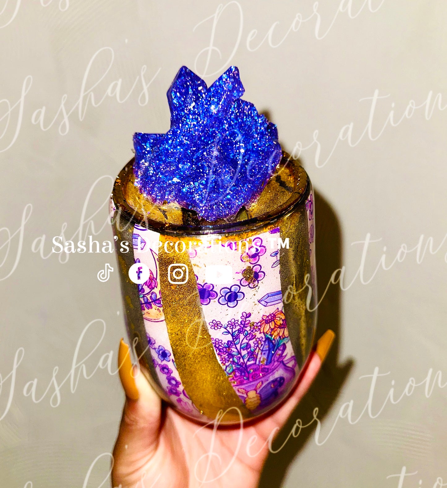 Floral Cauldron Tumbler Cup