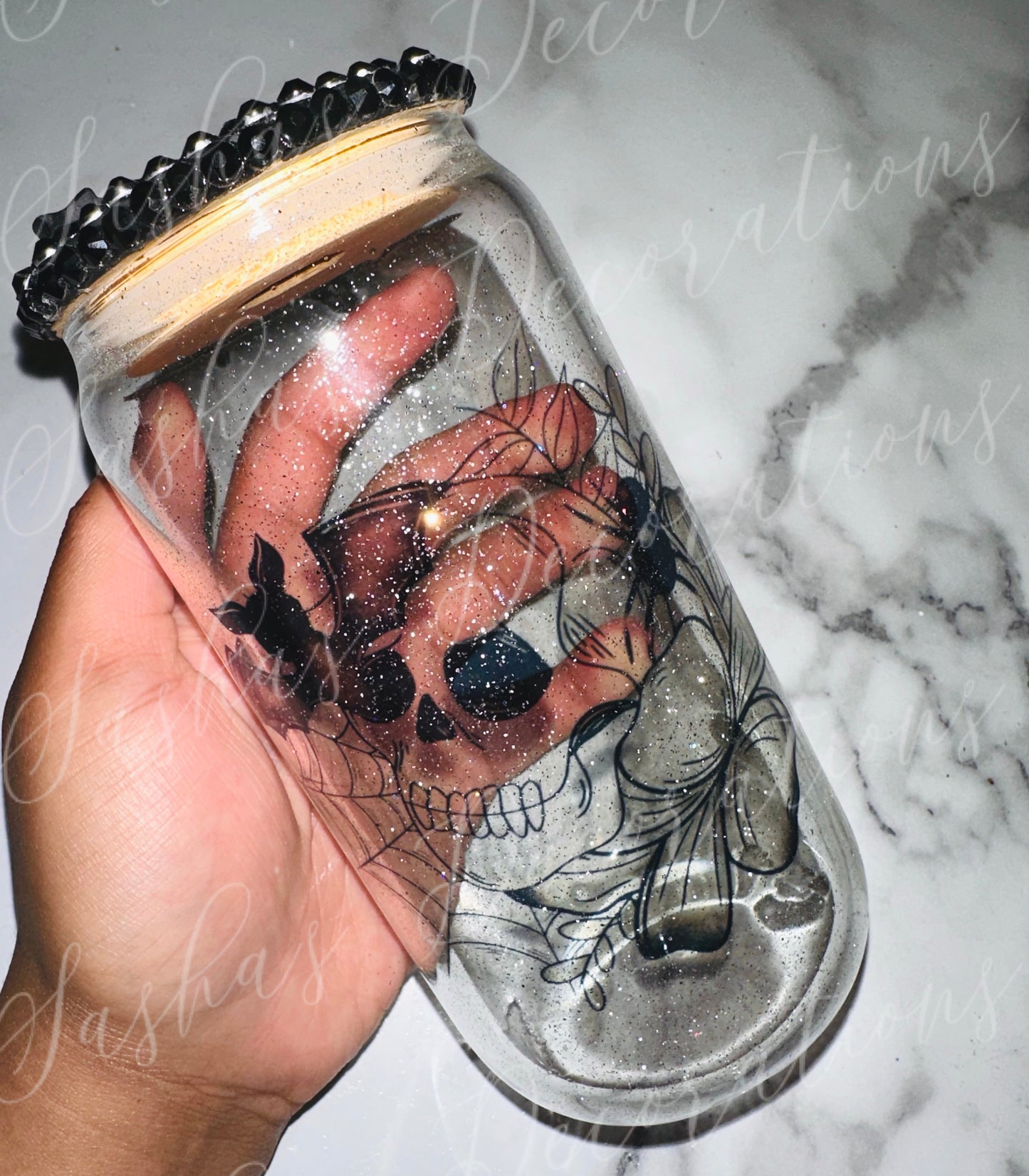 A Halloween Skeleton Glass Cup