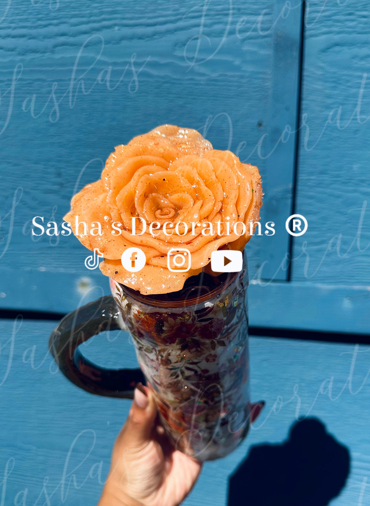 Floral 3D Fall Tumbler Cup