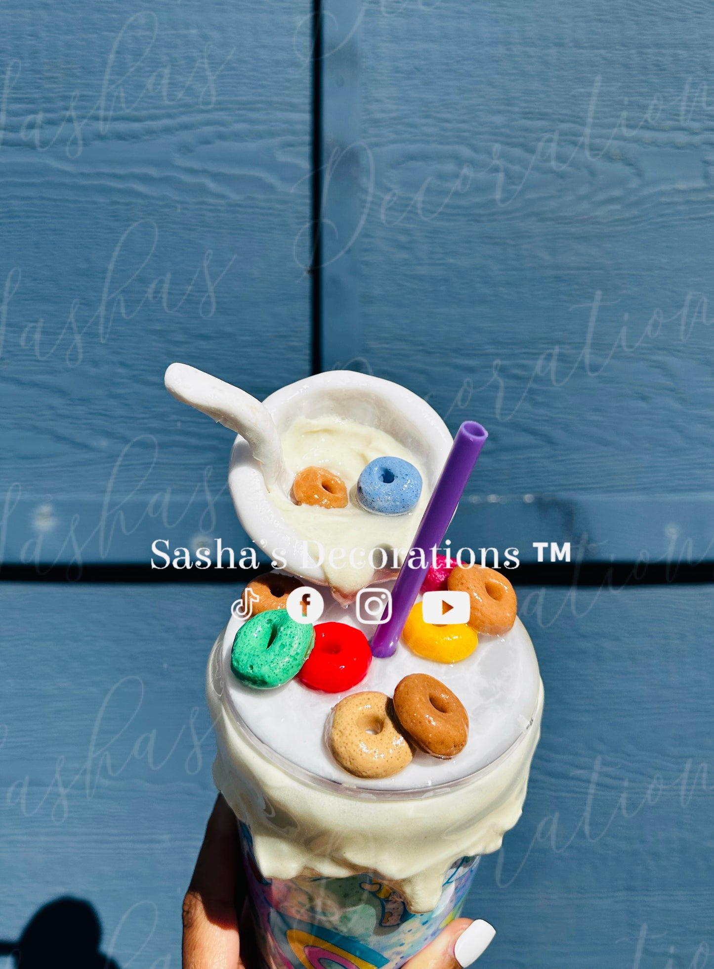Colorful Cereal Milk Cow Snow Globe Tumbler Cup