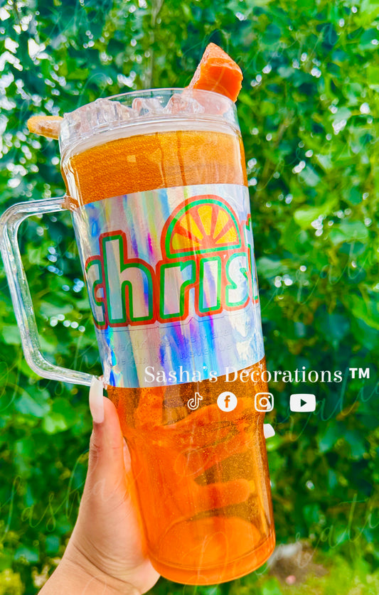 Christ Orange Soda Snow Globe Tumbler Cup
