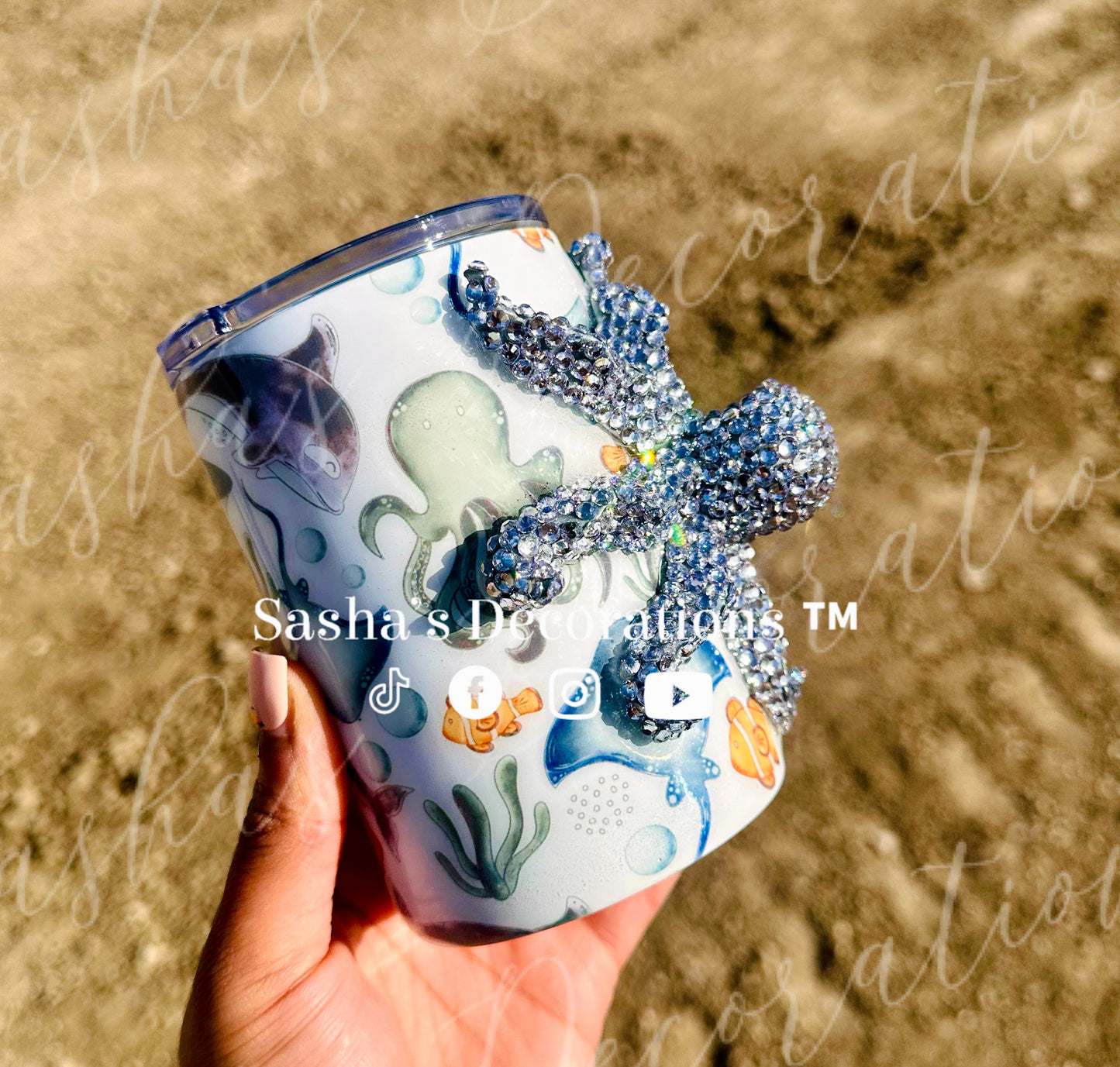 3D Ocean Bling Tumbler