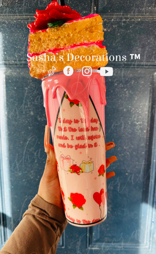 Happy Birthday Snow Globe Tumbler Cup