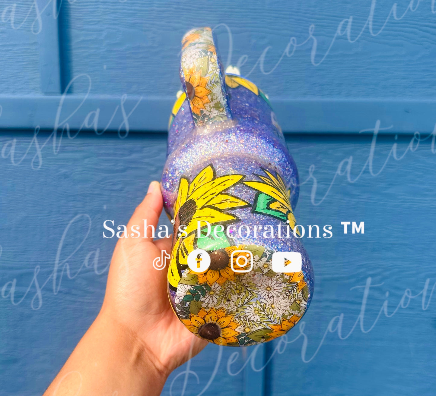 40 oz hand painted Sunflower Tumbler