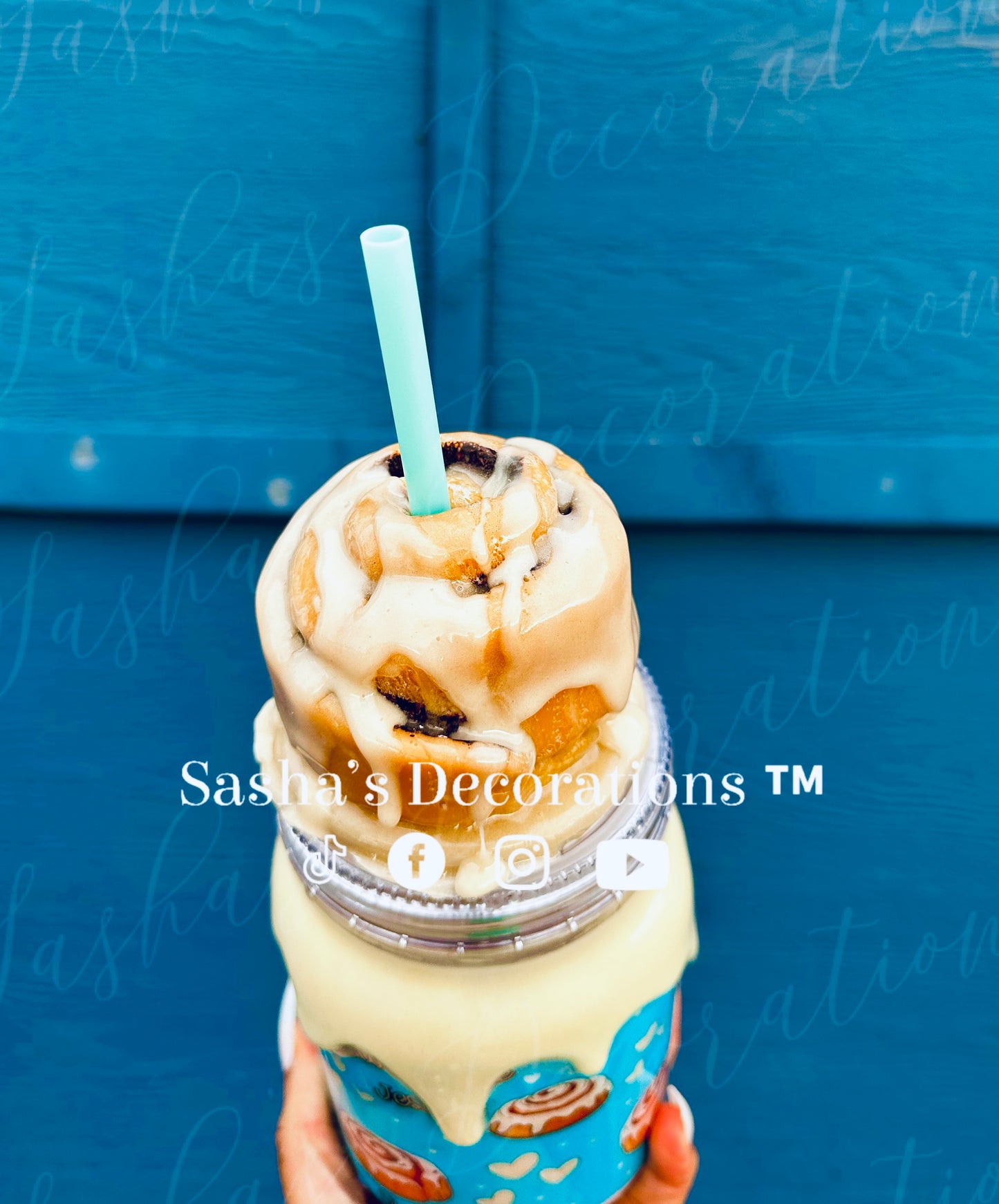 Sweet Like Jesus Cinnamon Roll Snow Globe Tumbler Cup (magnetic removable topper)