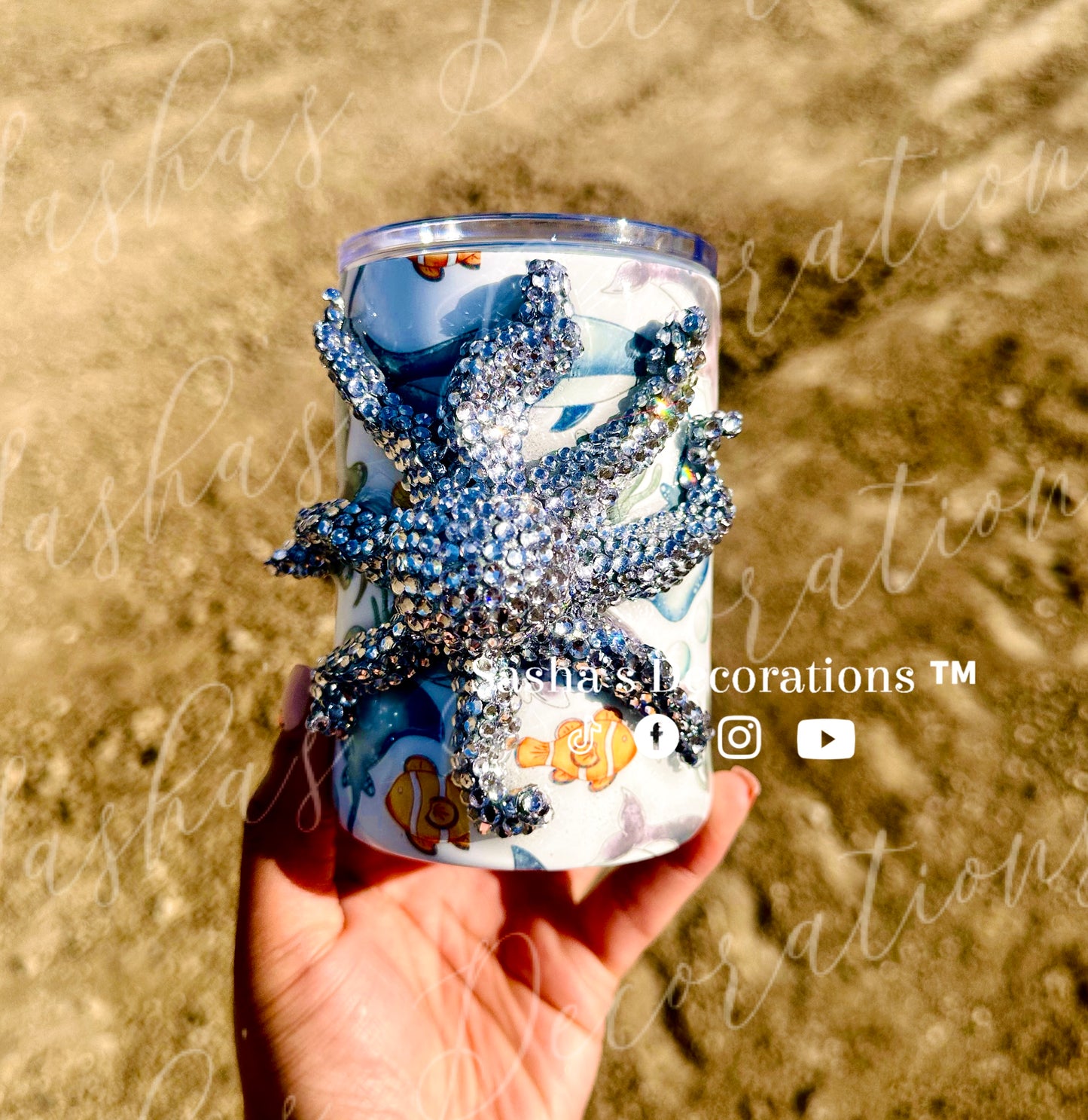 3D Ocean Bling Tumbler