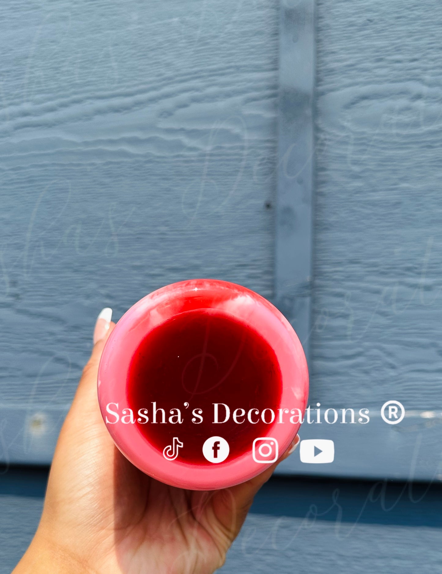 Cherry Pink Swirl Snow Globe Tumbler Cup