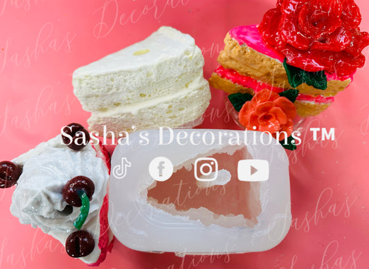 Cake Slice WITH Premade Straw Hole Mold PREORDER