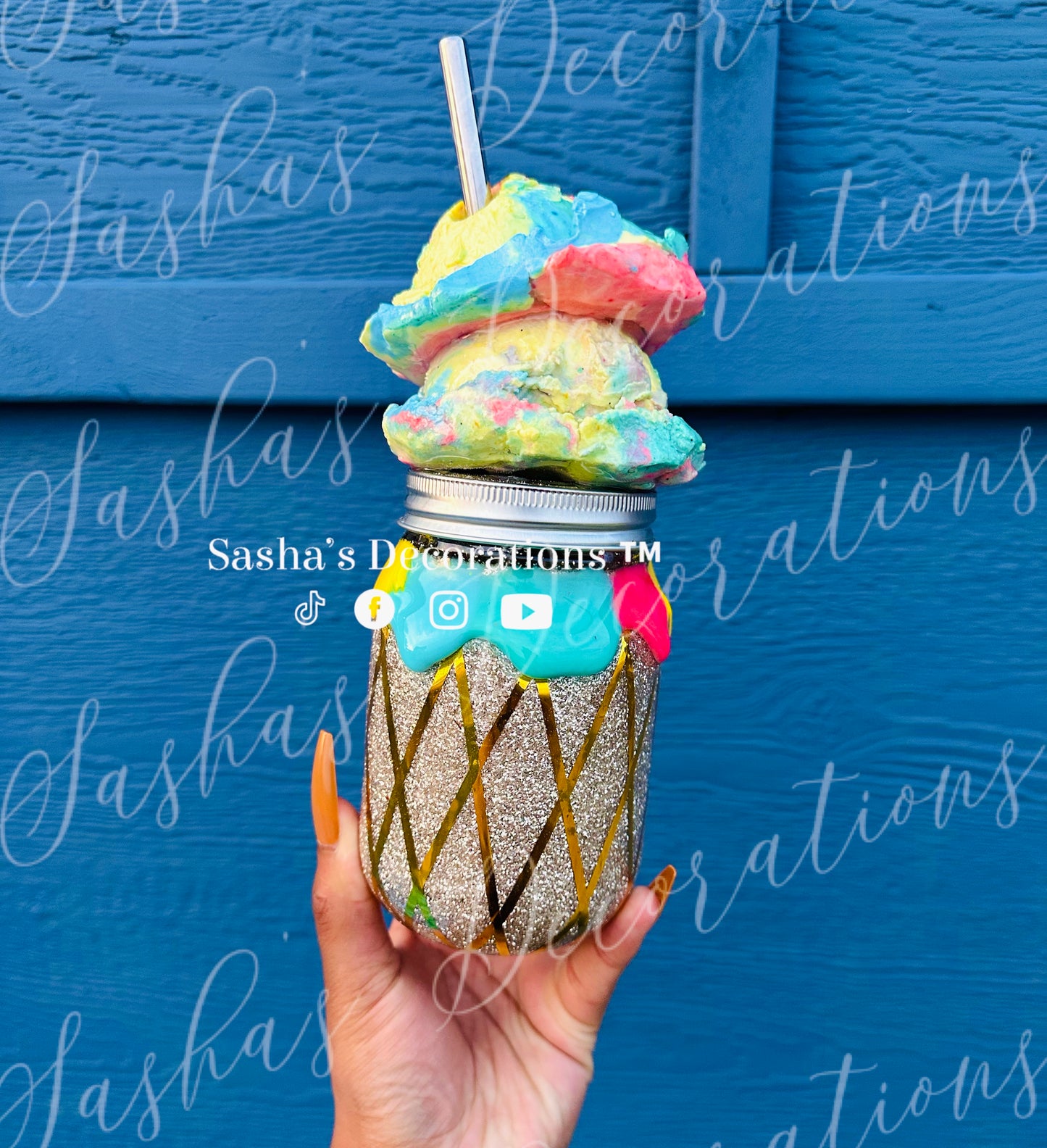 Colorful Ice Cream Scoops & Cone striping FULL TUTORIAL