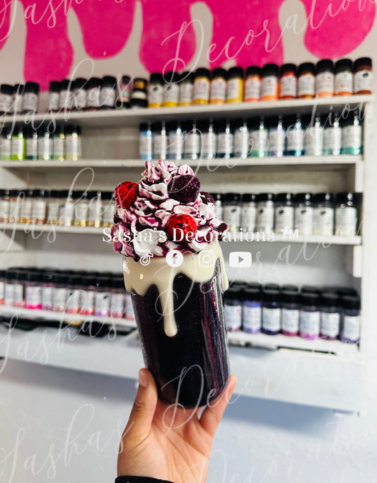 Black Raspberry Slushie Snow Globe Tumbler Cup