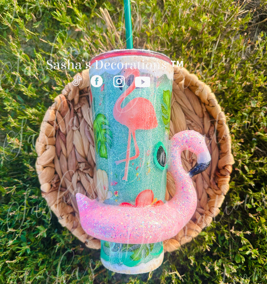 Flamingo Snowglobe Tumbler