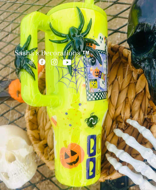 Halloween Theme 40 ounce w/ 3D spiders