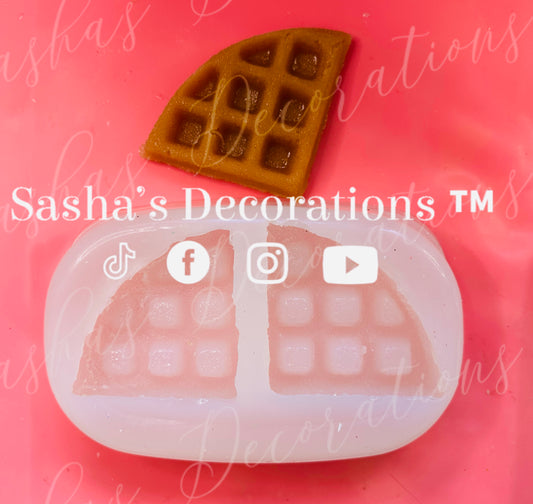 Quarter Piece Waffle 2 Cavity Mold PREORDER