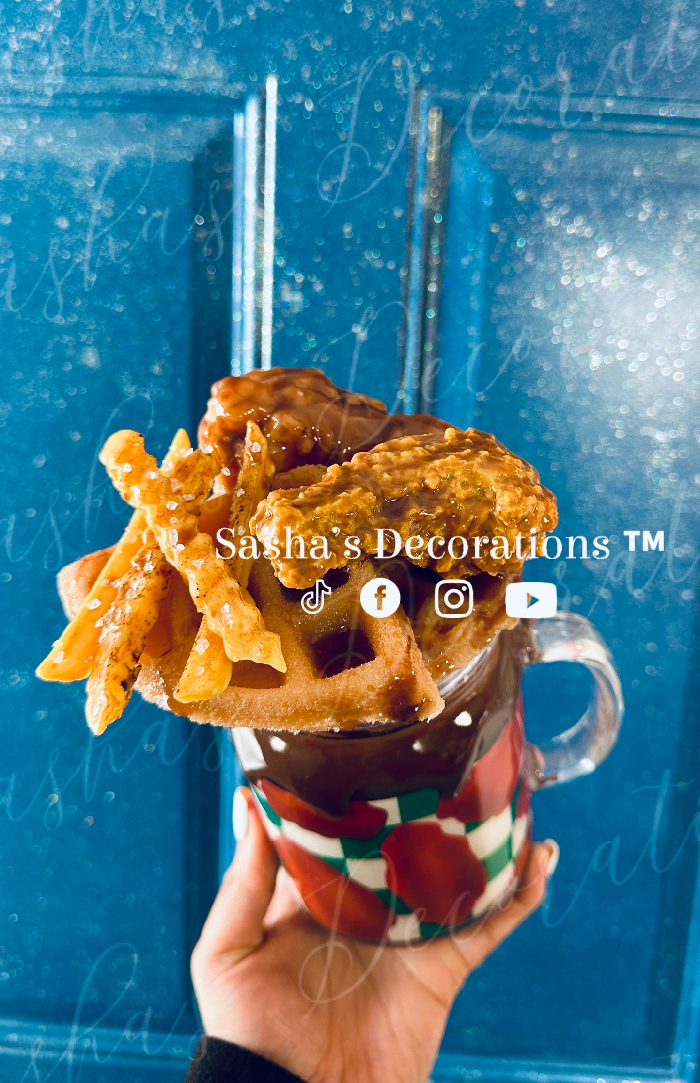 BBQ Chicken, Waffles & Fries Snow Globe Tumbler Cup