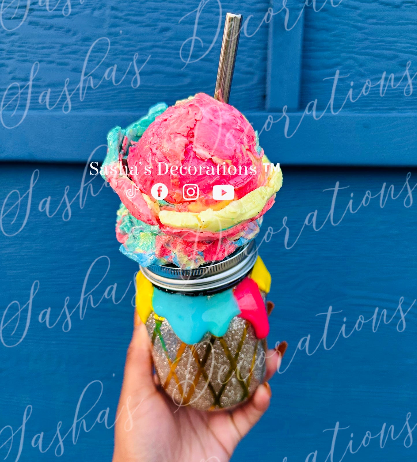 Colorful Ice Cream Scoops & Cone striping FULL TUTORIAL