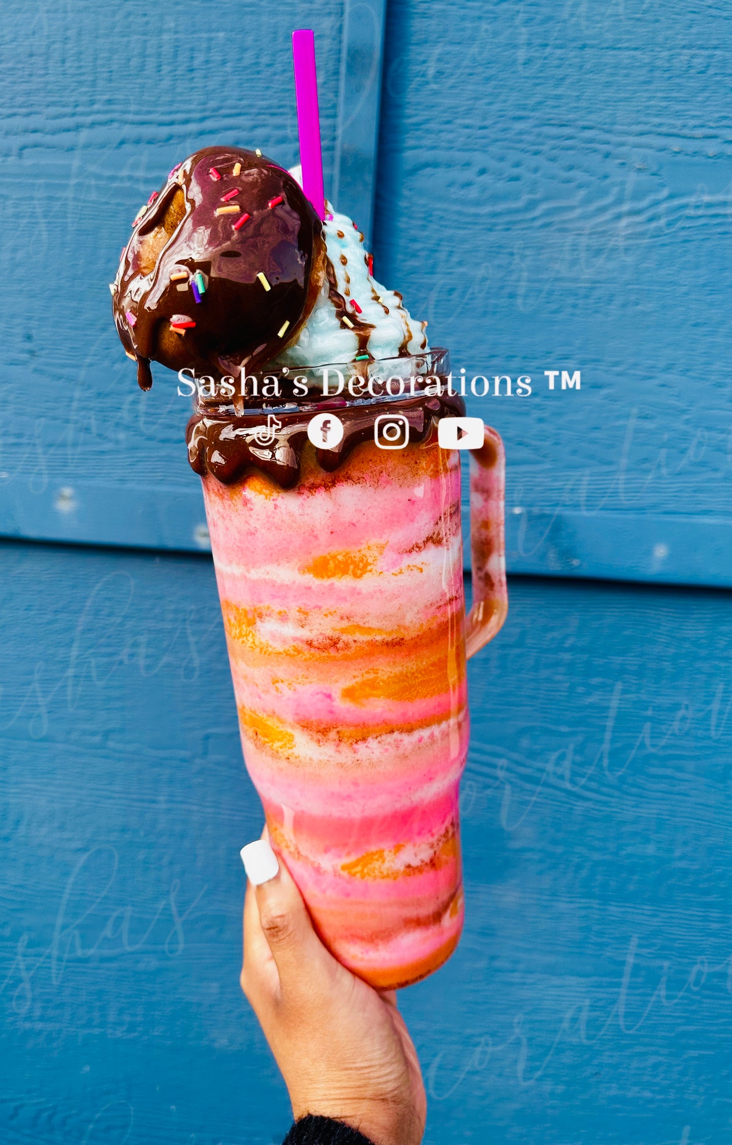 Chocolate Whipped Donut Swirl Snow Globe Tumbler Cup PREORDER