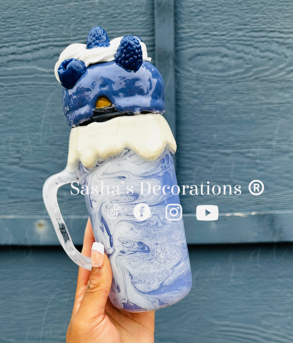 Blueberry Donut Snow Globe Cup