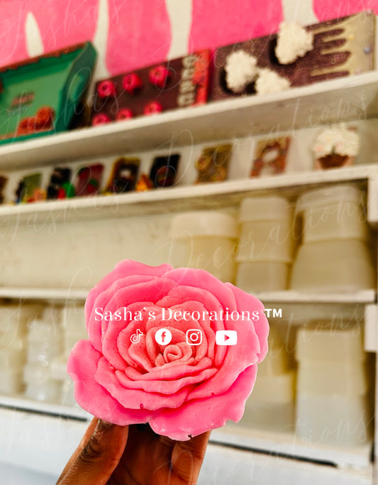 Large Rose Mold w/ Leaves PREORDER (additional straw hole option)