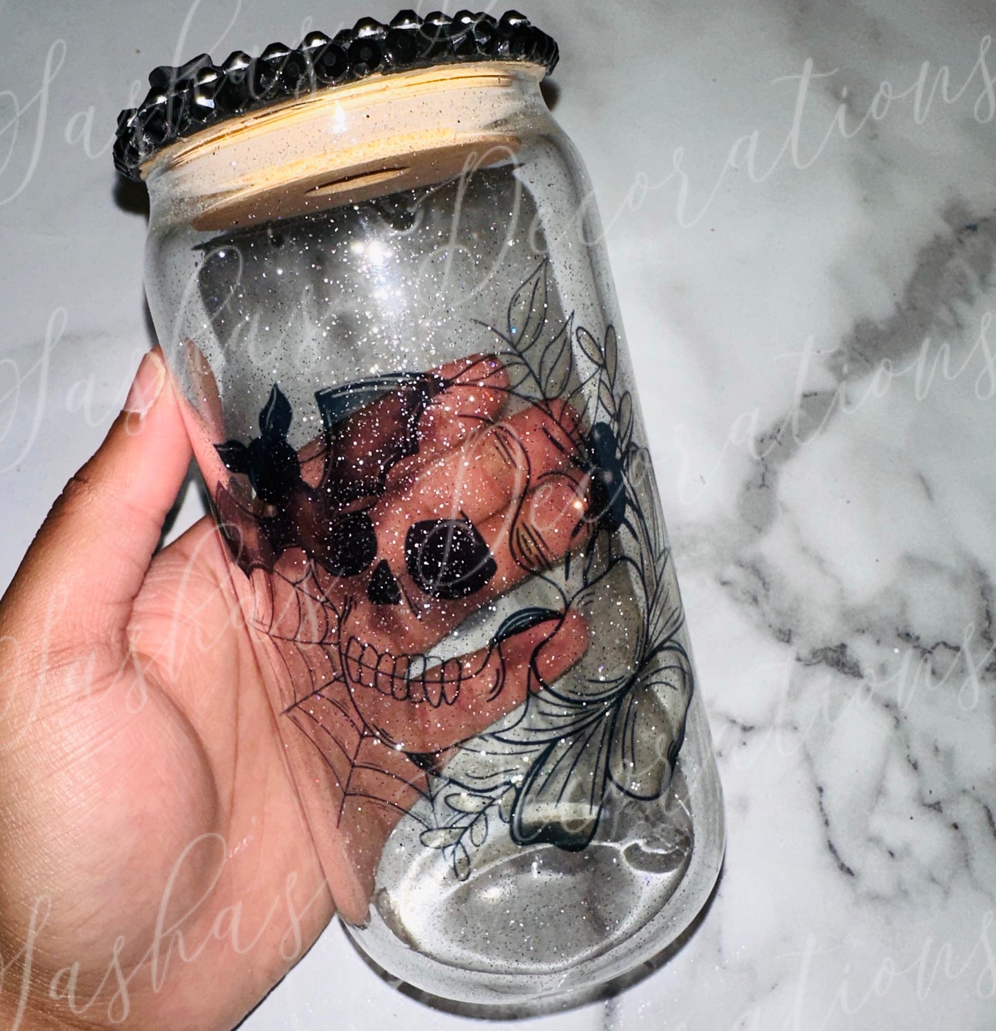 A Halloween Skeleton Glass Cup