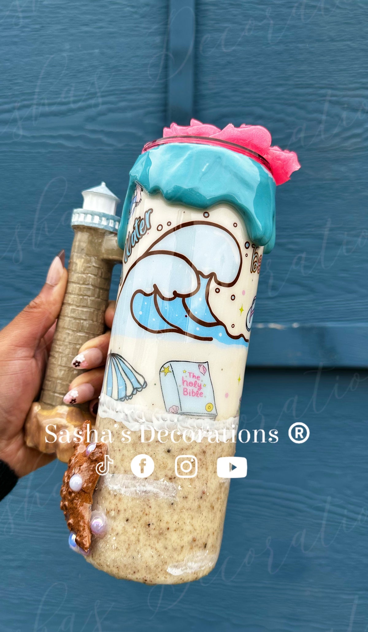 Living Water 3D Beach Tumbler Cup