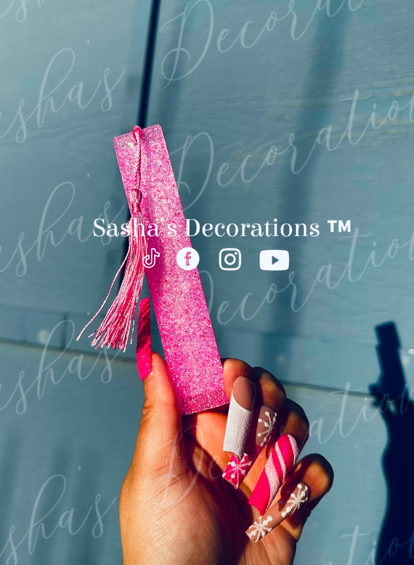 Pink 3D Pair of Gingerbread Bookmarks