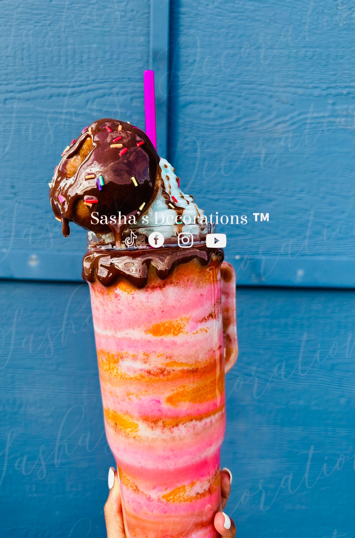Chocolate Whipped Donut Swirl Snow Globe Tumbler Cup PREORDER