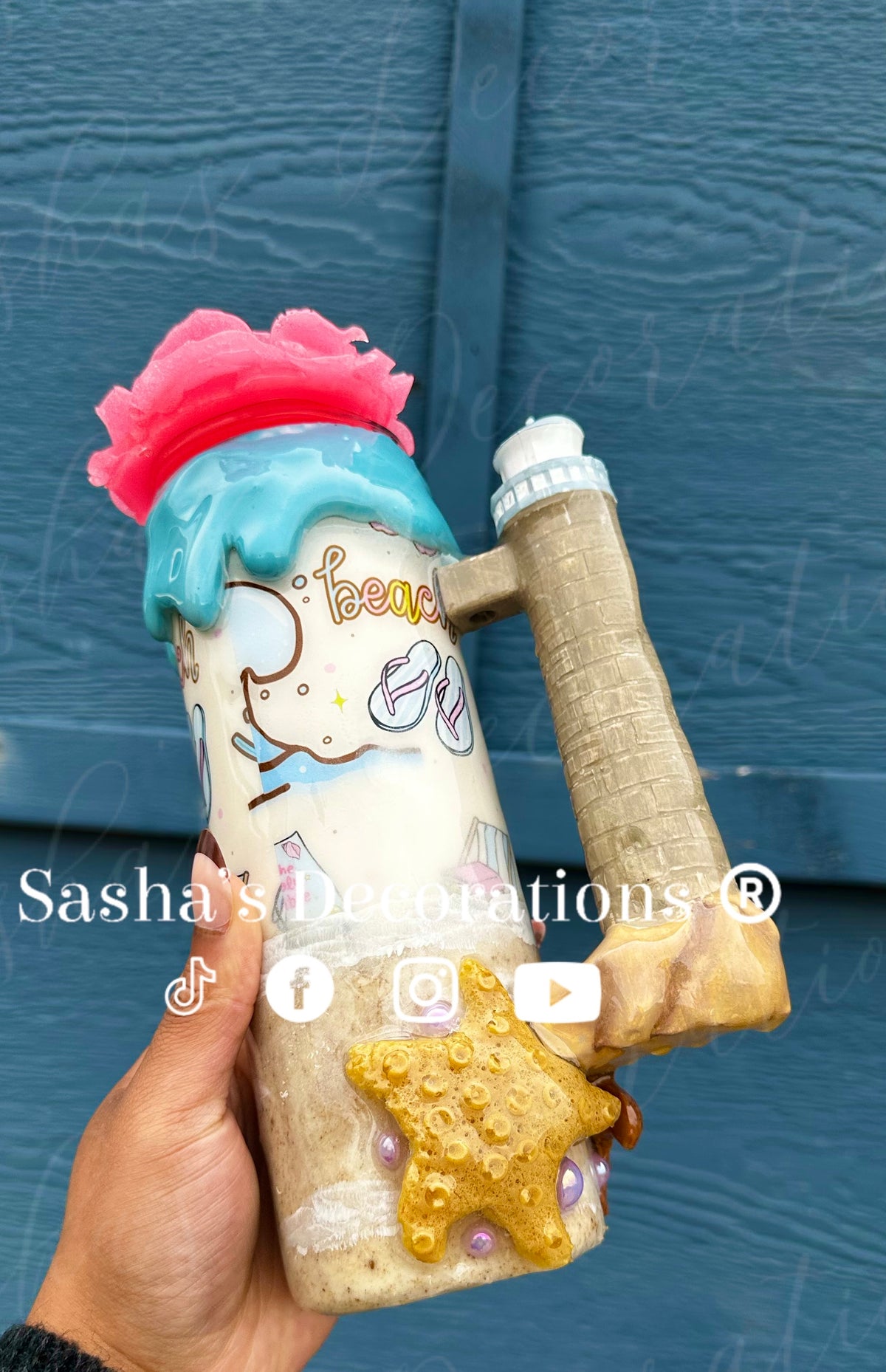 Living Water 3D Beach Tumbler Cup