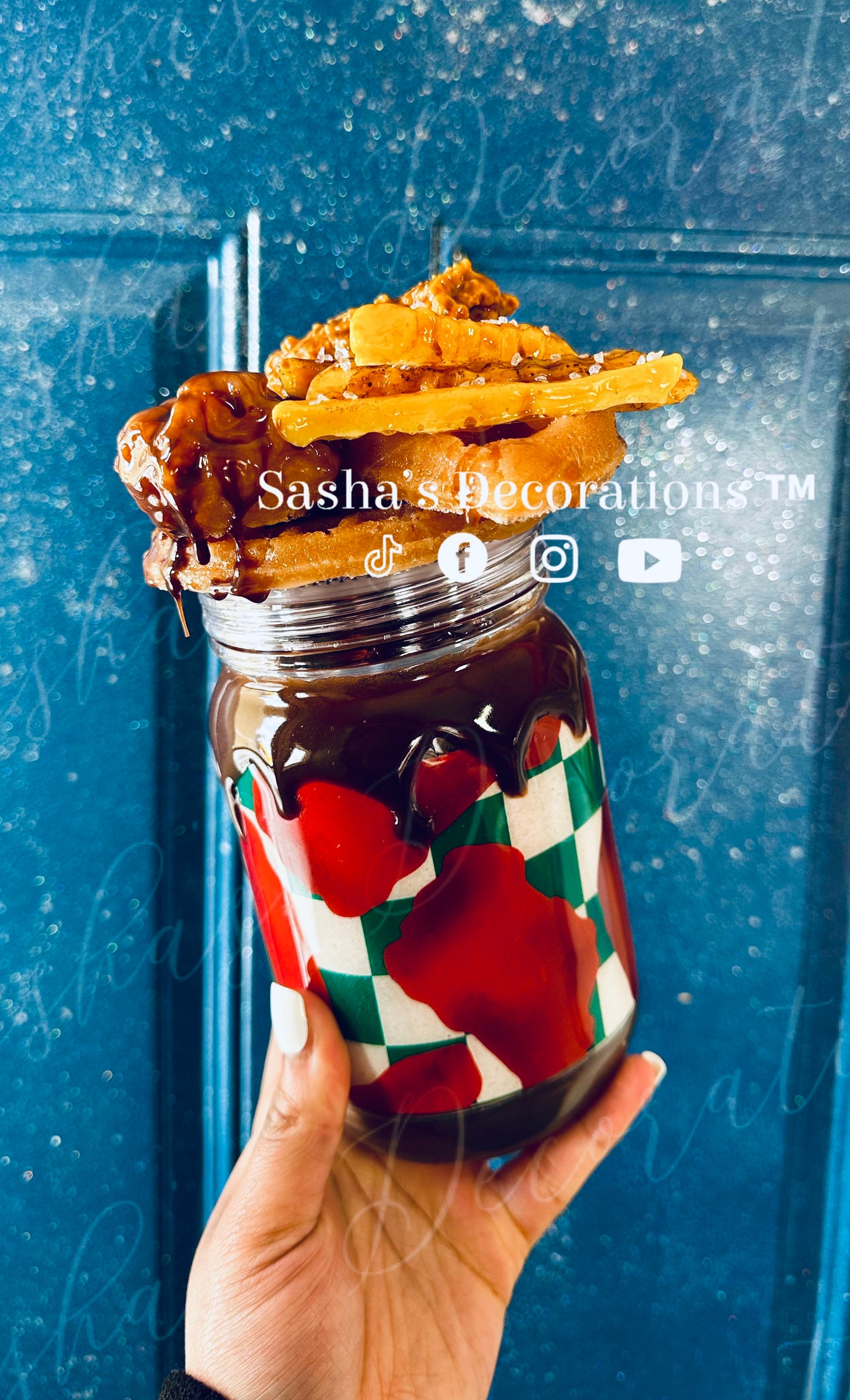 BBQ Chicken, Waffles & Fries Snow Globe Tumbler Cup