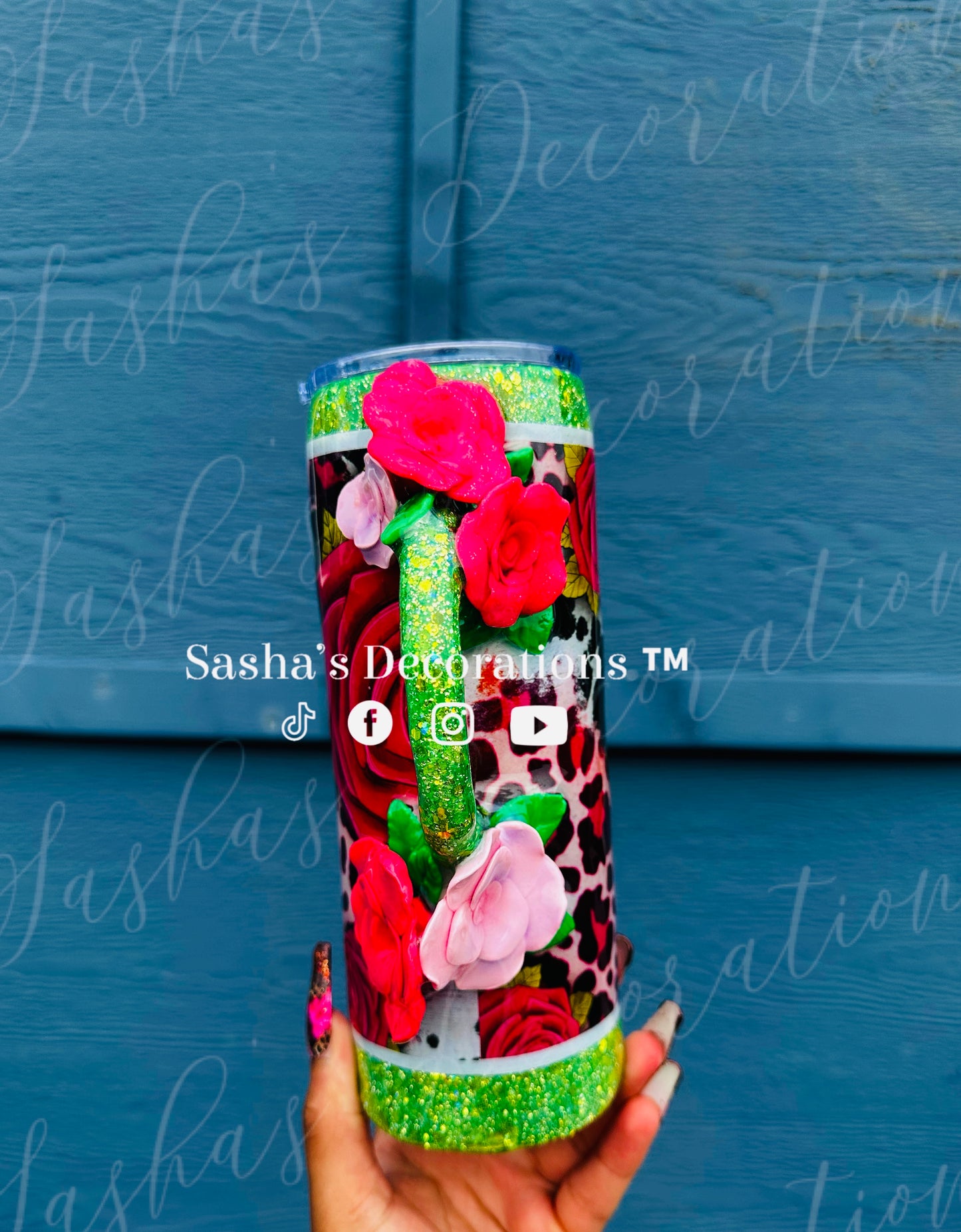 Multi- Animal 3D Floral Handle Tumbler Cup