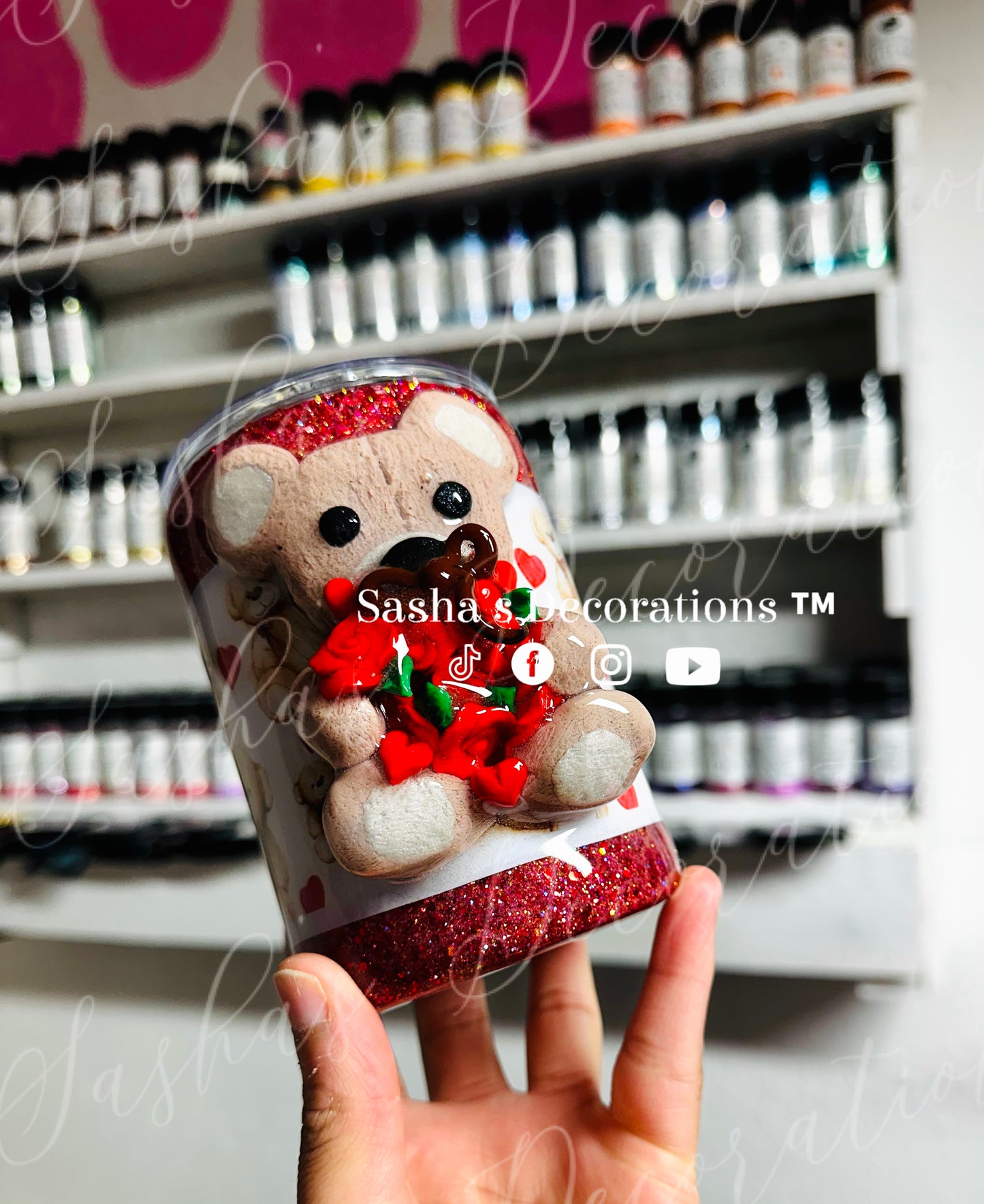 Valentine’s Teddy Bear Tumbler Cup