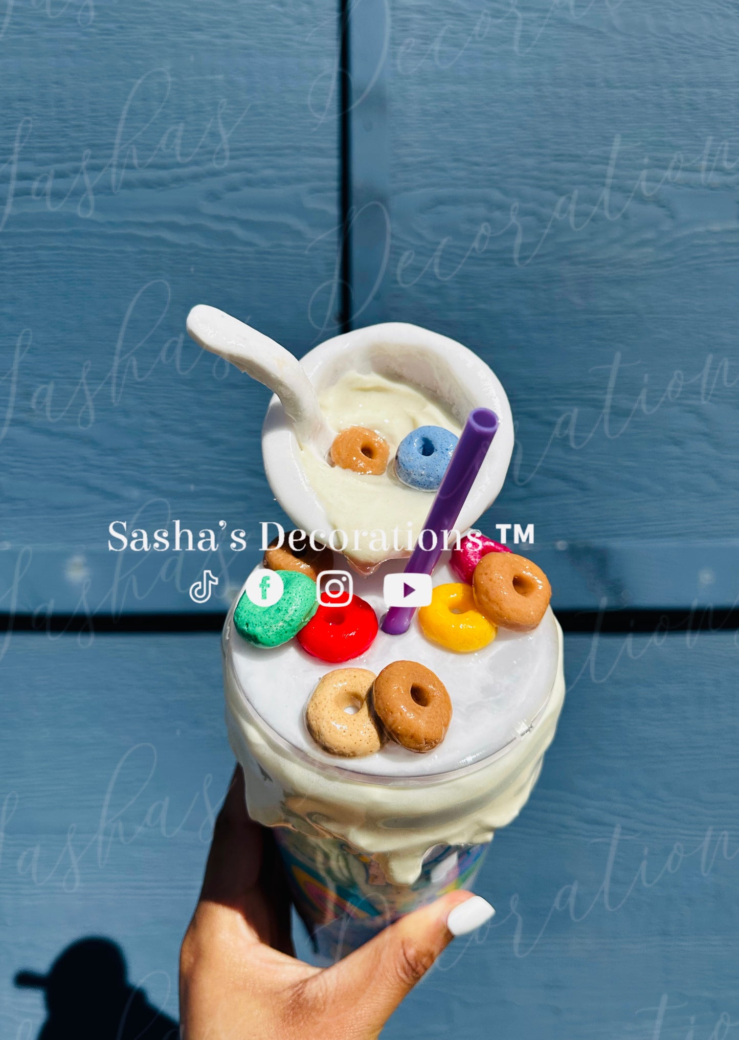 Colorful Cereal Milk Cow Snow Globe Tumbler Cup