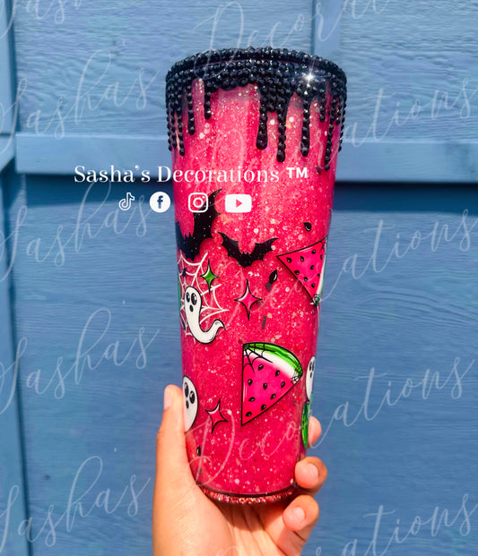 Spooky Watermelon Snowglobe Tumbler