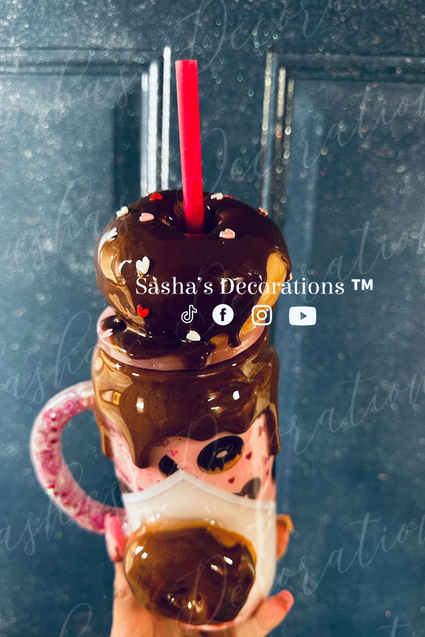 Love Chocolate Donut John 4:16 Snow Globe Tumbler Cup