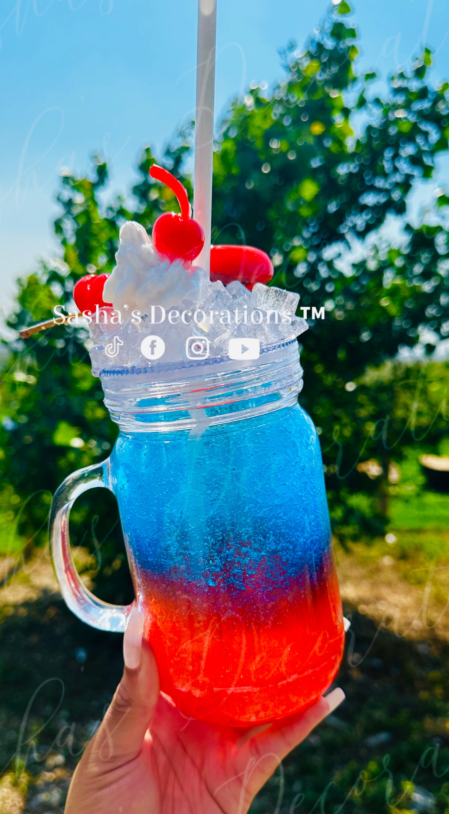 Cherry Blueberry Slushy Snow Globe Tumbler Cup