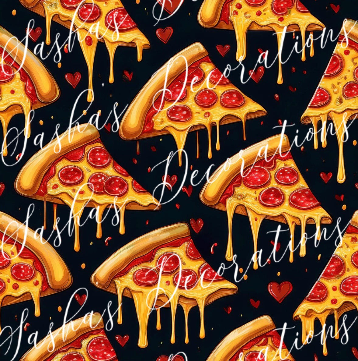 Pizza Digital Design Black Background