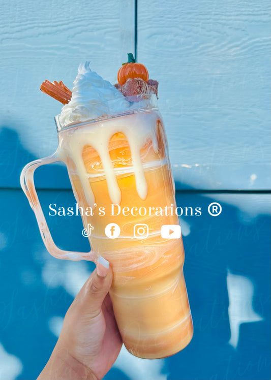 Pumpkin Swirl Pie Snow Globe Tumbler Cup